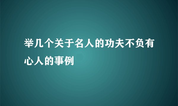 举几个关于名人的功夫不负有心人的事例