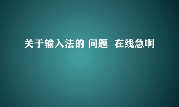 关于输入法的 问题  在线急啊
