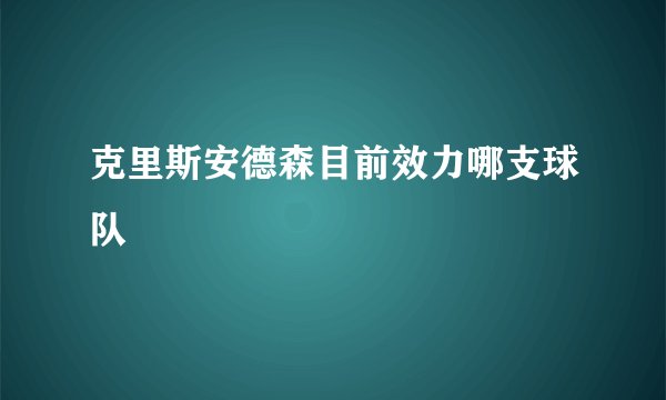 克里斯安德森目前效力哪支球队