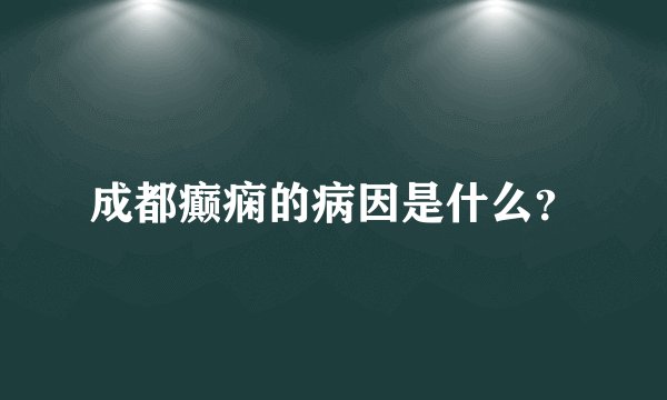 成都癫痫的病因是什么？