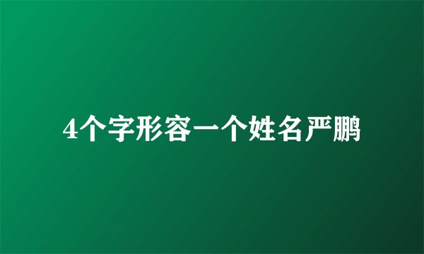 4个字形容一个姓名严鹏
