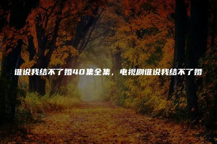 谁说我结不了婚40集全集,电视剧谁说我结不了婚