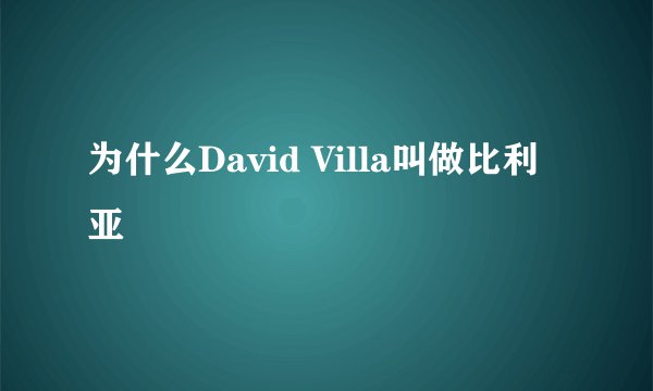 为什么David Villa叫做比利亚