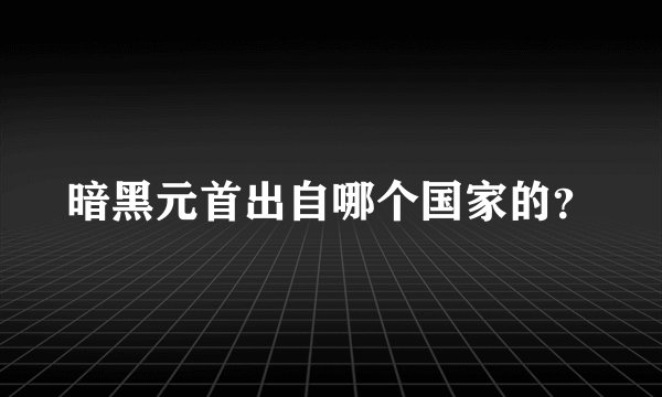 暗黑元首出自哪个国家的？