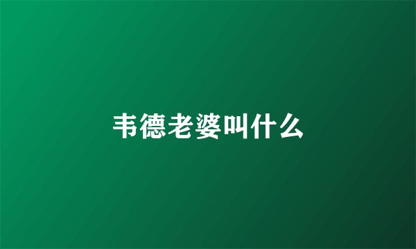 韦德老婆叫什么