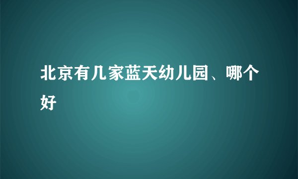 北京有几家蓝天幼儿园、哪个好
