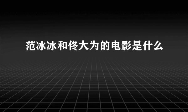 范冰冰和佟大为的电影是什么