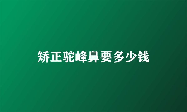 矫正驼峰鼻要多少钱