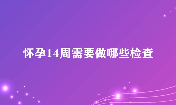 怀孕14周需要做哪些检查