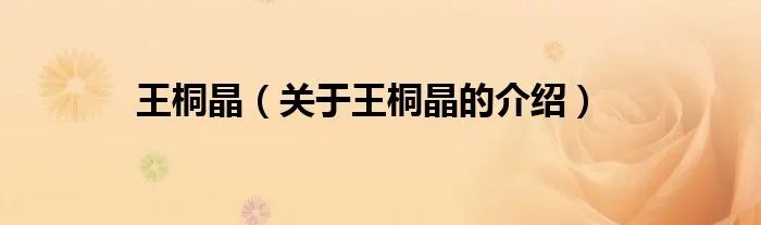 王桐晶（关于王桐晶的介绍）
