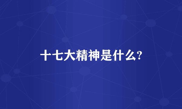 十七大精神是什么?