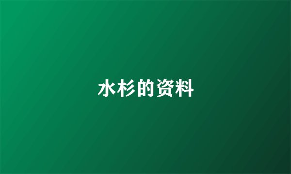水杉的资料