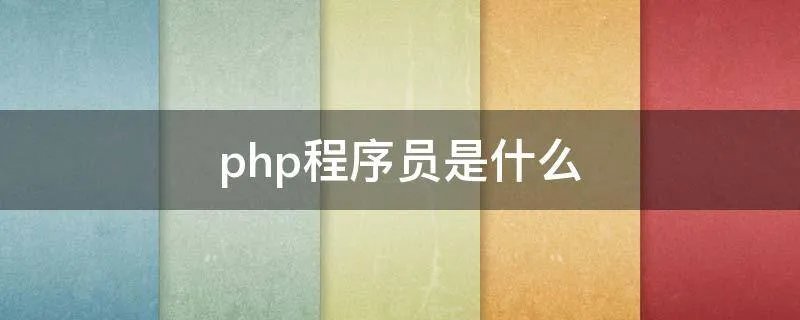 php程序员是什么