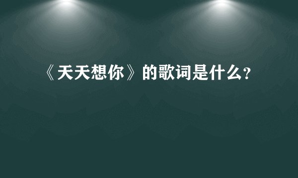 《天天想你》的歌词是什么？