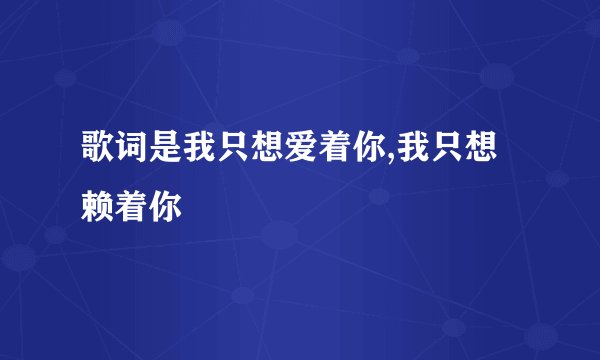 歌词是我只想爱着你,我只想赖着你