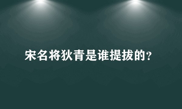 宋名将狄青是谁提拔的？