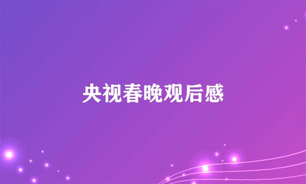 央视春晚观后感