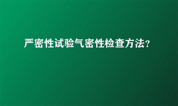 严密性试验气密性检查方法?