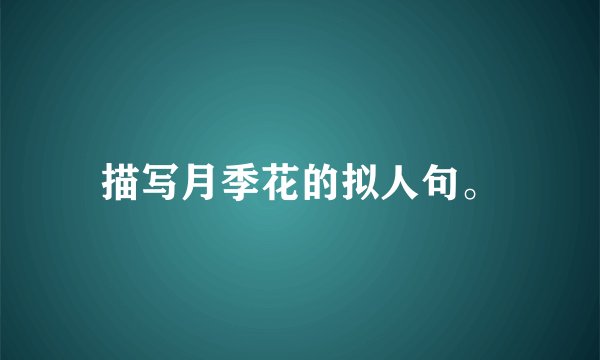 描写月季花的拟人句。