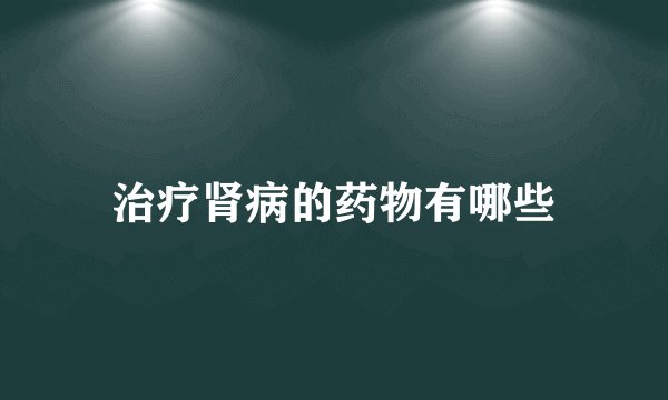 治疗肾病的药物有哪些
