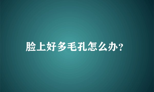 脸上好多毛孔怎么办？