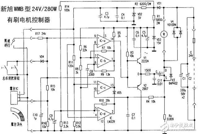 两轮电动车控制器的电路图与工作原理?