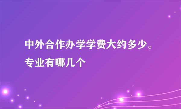 中外合作办学学费大约多少。专业有哪几个