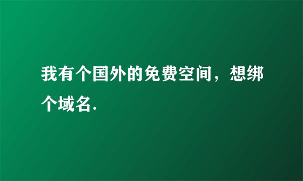 我有个国外的免费空间，想绑个域名．