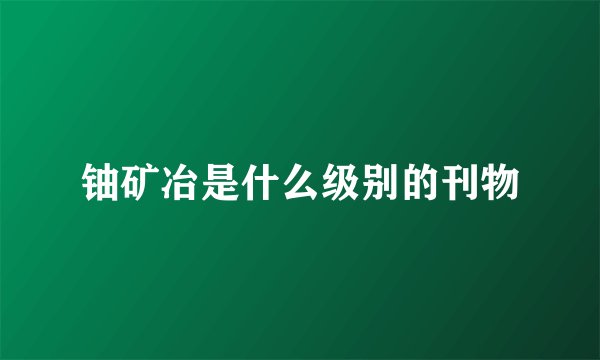 铀矿冶是什么级别的刊物