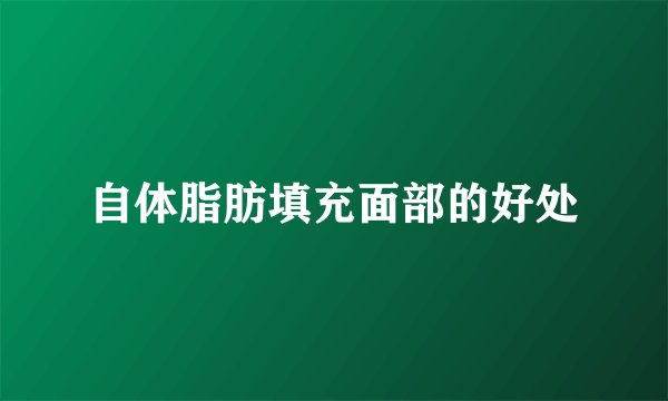 自体脂肪填充面部的好处