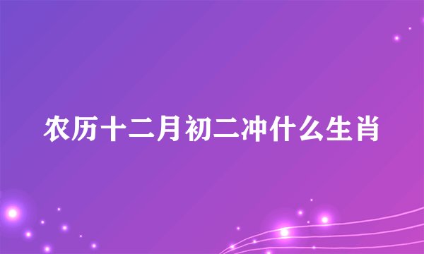 农历十二月初二冲什么生肖