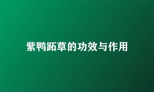 紫鸭跖草的功效与作用