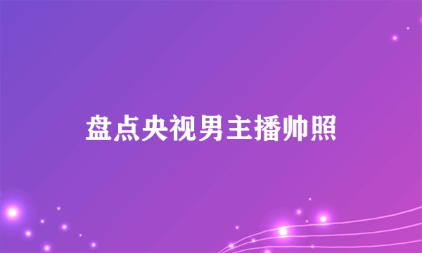 盘点央视男主播帅照