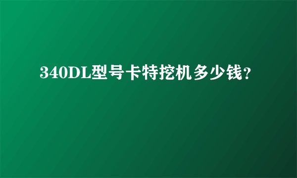340DL型号卡特挖机多少钱？