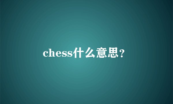 chess什么意思？
