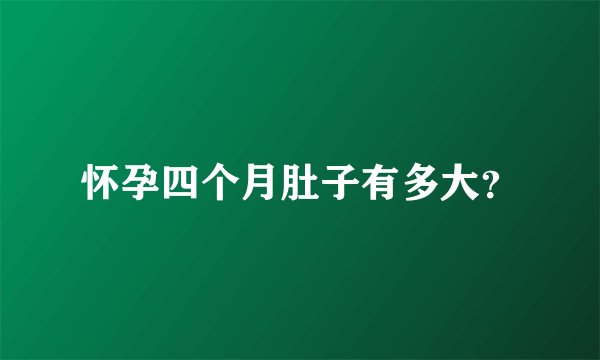 怀孕四个月肚子有多大？