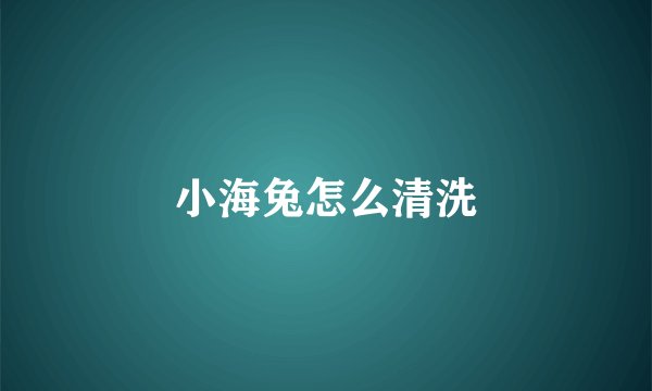小海兔怎么清洗