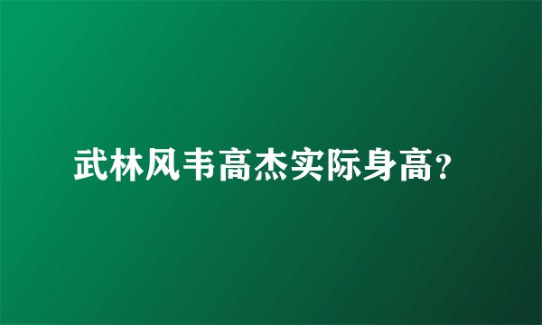 武林风韦高杰实际身高？