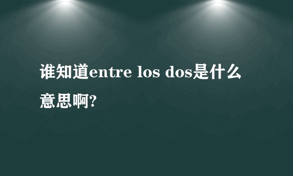 谁知道entre los dos是什么意思啊?