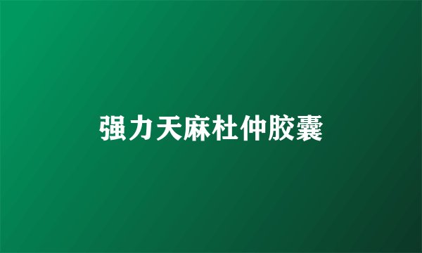 强力天麻杜仲胶囊