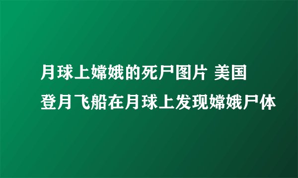 月球上嫦娥的死尸图片 美国登月飞船在月球上发现嫦娥尸体