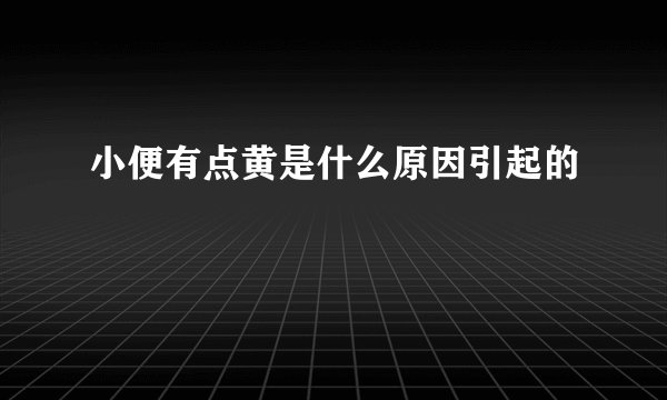 小便有点黄是什么原因引起的