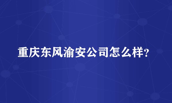重庆东风渝安公司怎么样？