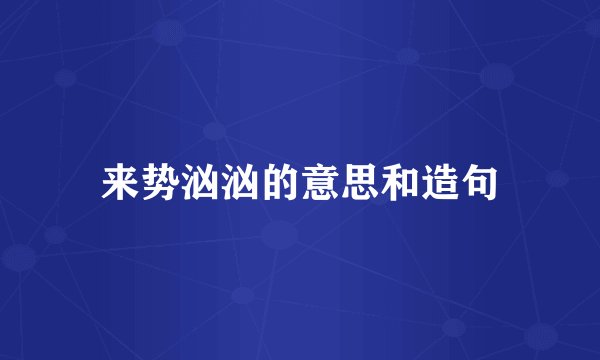 来势汹汹的意思和造句