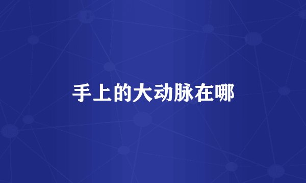 手上的大动脉在哪