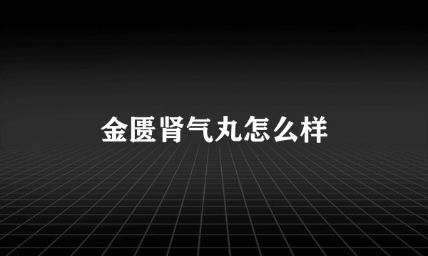 金匮肾气丸怎么样