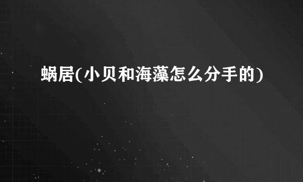 蜗居(小贝和海藻怎么分手的)