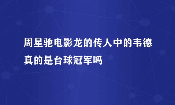 周星驰电影龙的传人中的韦德真的是台球冠军吗