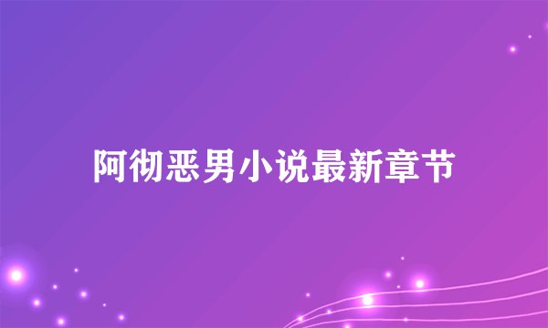 阿彻恶男小说最新章节