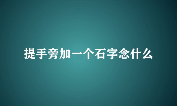 提手旁加一个石字念什么
